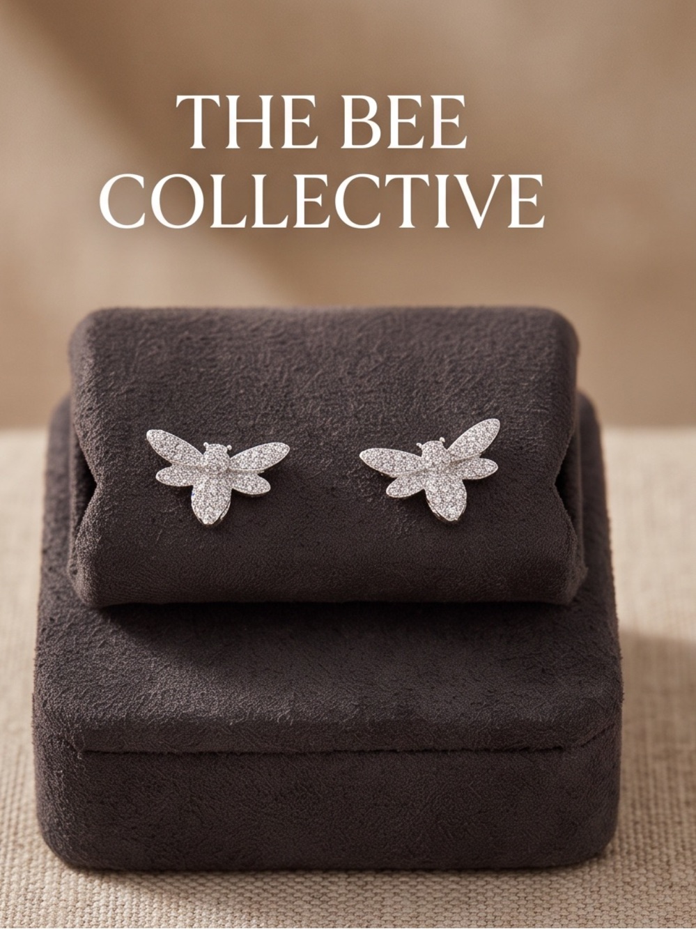 Bee Pavé Stud Earrings 926 SS .25 CTW Mojssanite